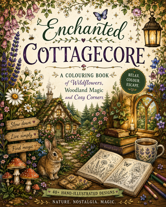 Enchanted Cottagecore: A Colouring Book of Wildflowers, Woodland Magic and Cosy Corners